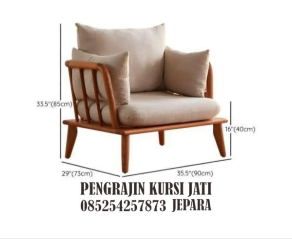 Kursi Sofa Jati Empuk Nyaman dengan Bantalan