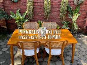 Set Meja Makan Jati Rotan Jepara