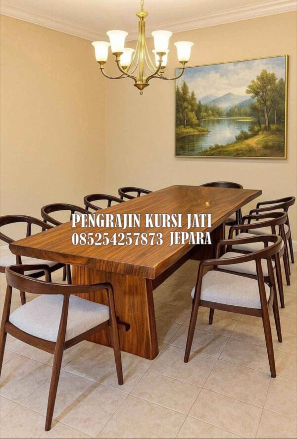 Set Meja Makan Jati Minimalis