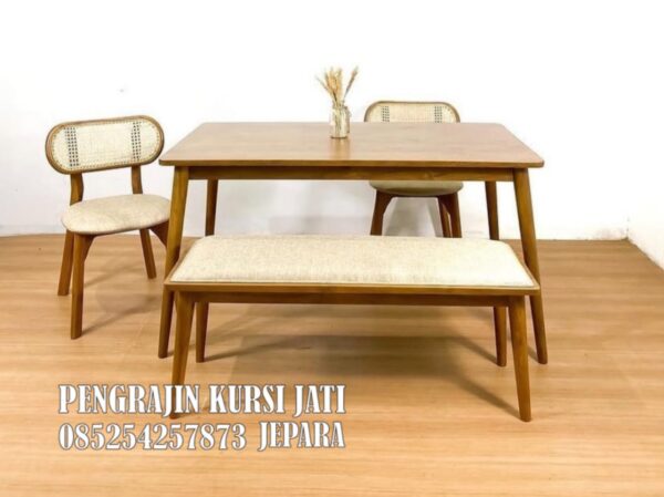 Set Meja Makan Jati Minimalis Jepara
