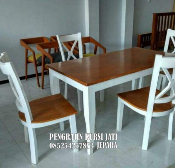 Set Meja Makan Jati Minimalis