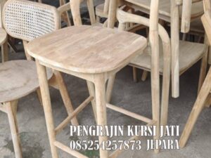 Kursi Bar Jati Minimalis Jepara – Elegan, Kuat, dan Tahan Lama