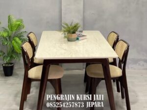 Set Meja Makan Mewah Kayu Jati Jepara