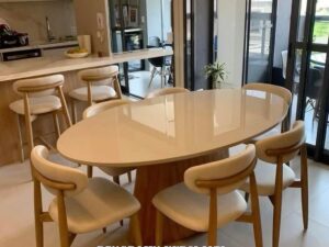 Set Meja Makan Mewah Kayu Jati Minimalis Modern