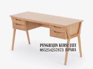 Meja Kerja Kayu Jati Desain Minimalis Scandinavian