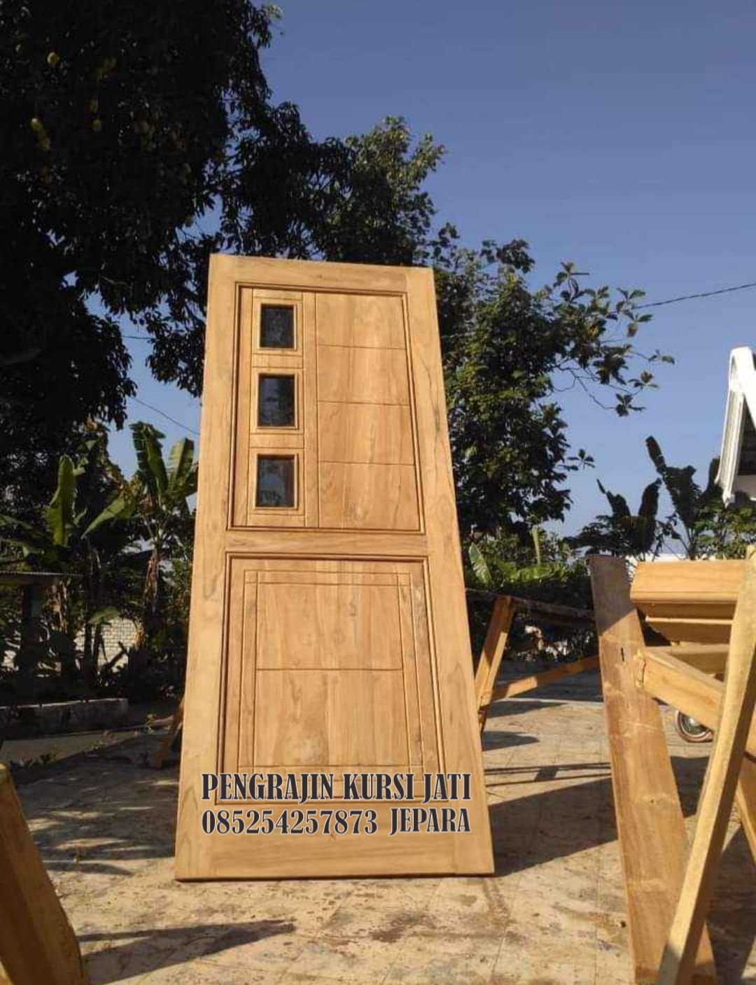Pintu Kayu Jati Minimalis Kaca