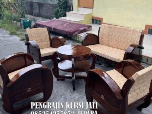 Set Kursi Tamu Kayu Jati Anyaman