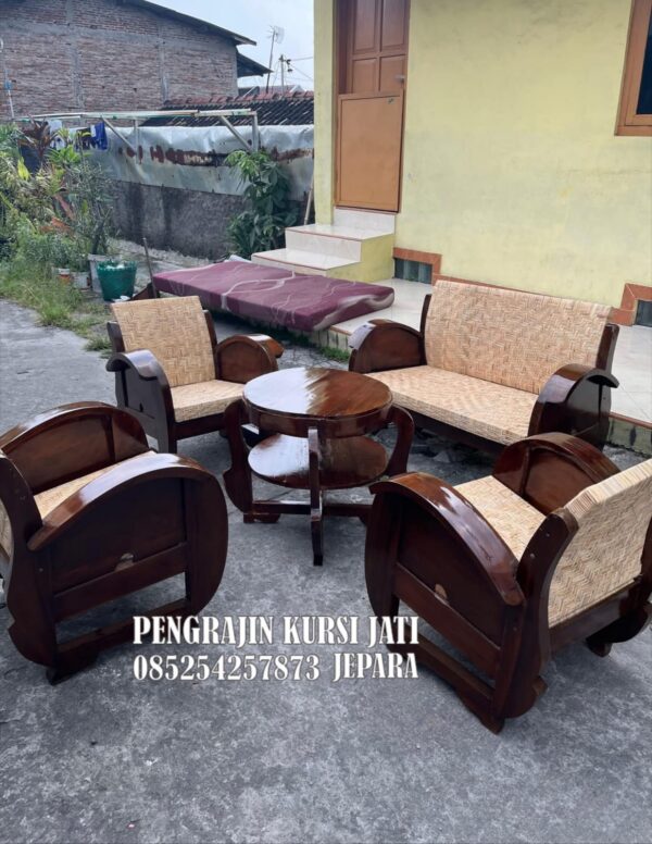 Set Kursi Tamu Kayu Jati Anyaman Set Kursi Tamu Kayu Jati Anyaman