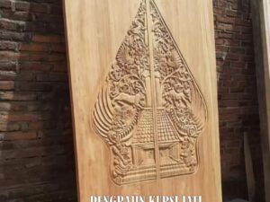 Pintu Ukir Kayu Jati Motif Wayang