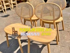Kursi Kayu Rotan Minimalis