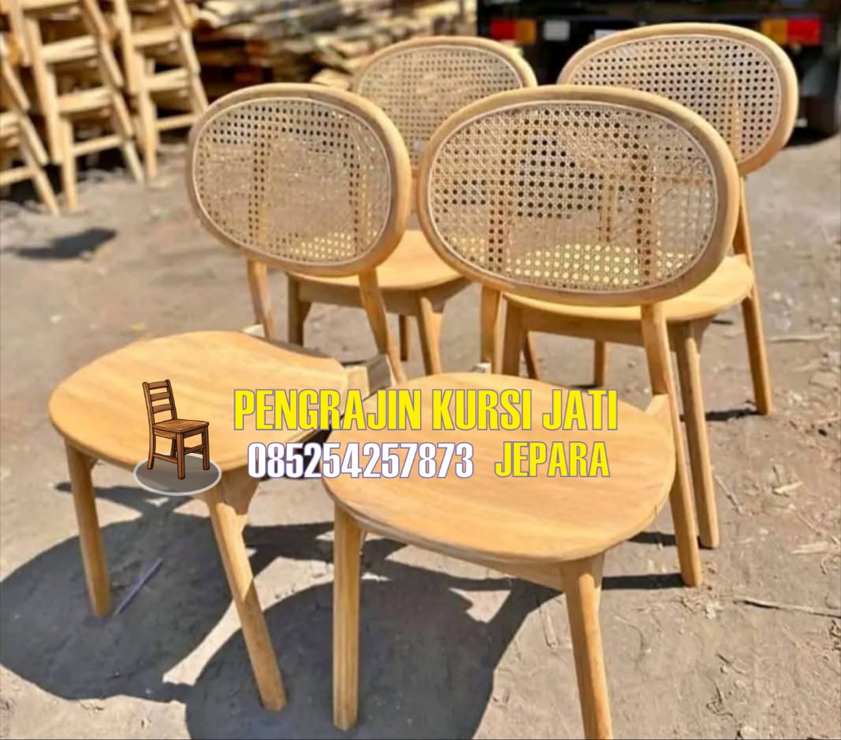 Kursi Kayu Rotan Minimalis