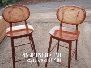 Kursi Bar Kayu Rotan Minimalis
