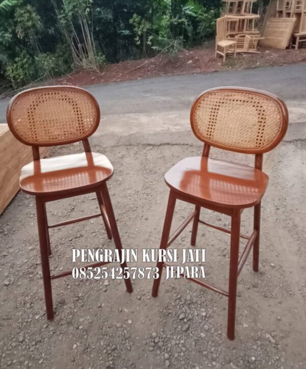 Kursi Bar Kayu Rotan Minimalis Kursi Bar Kayu Rotan Minimalis