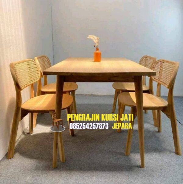 Meja Makan Jati Rotan Minimalis Jepara Meja Makan Jati Rotan Minimalis Jepara