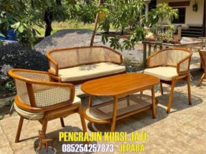 Set Kursi Tamu Jati Rotan Minimalis Jepara