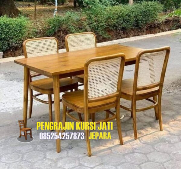 Meja Makan Jati Rotan Minimalis Jepara Meja Makan Jati Rotan Minimalis Jepara