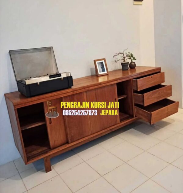 Bufet Jati Minimalis Modern