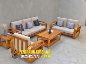 Set Kursi Tamu Kayu Jati Minimalis Modern