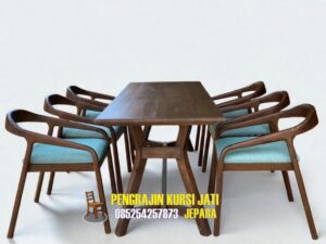 Set Meja Makan Kayu Jati Minimalis Modern