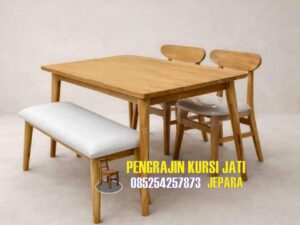 Set Kursi Makan Jati Minimalis Modern