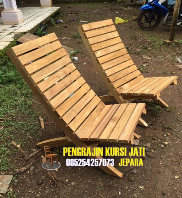 Kursi Teras Santai Kayu Jati Natural