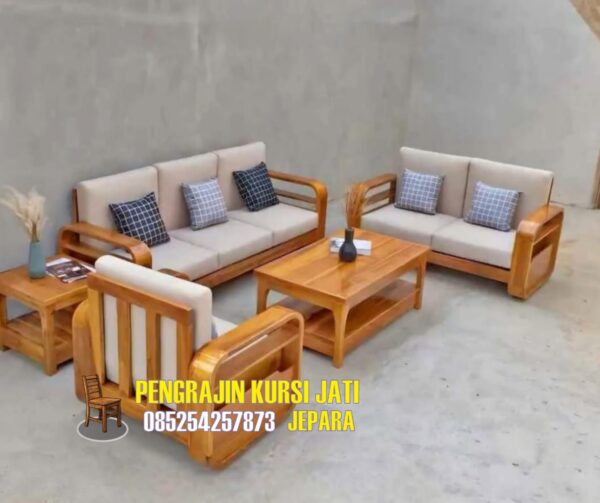 Set Kursi Tamu Kayu Jati Minimalis Modern